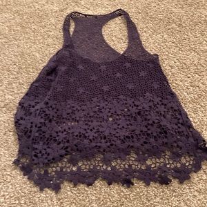 See through floral tank